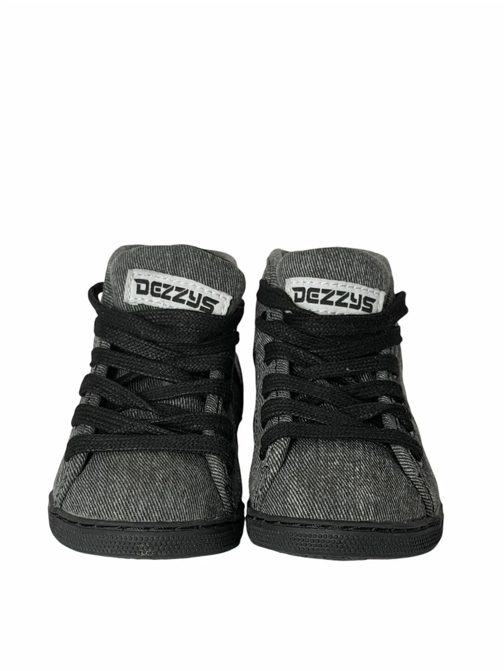Kids Gray Dezzys High-Top Sneakers with Black Laces